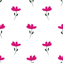 seamless pattern with pink flower