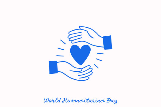 World Humanitarian Day. Vector illustration. Holiday banner, card, poster and background template.