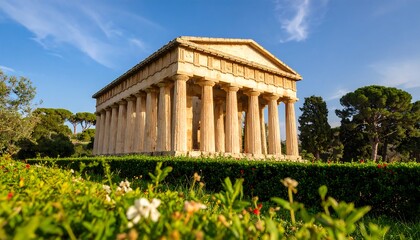 Ancient temple in a park setting