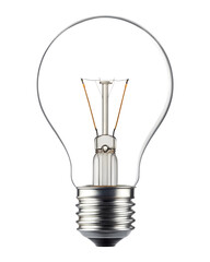 A classic incandescent light bulb isolated on transparent background