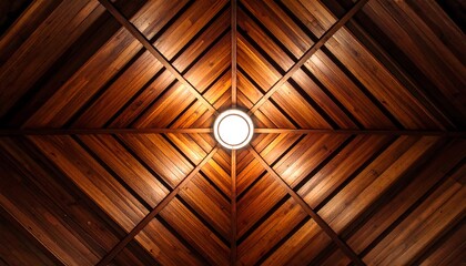 Geometric wooden ceiling design