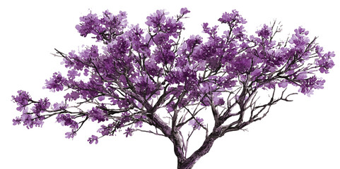 Fototapeta premium Rain tree isolated on white background.Tropical tree. Tree and roots vector, tree with round shape