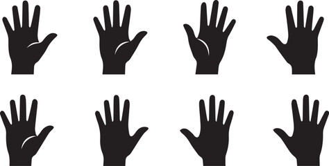 Obraz premium Waving Hand Vector Bundle | Greeting and Friendly Gesture Illustration Set