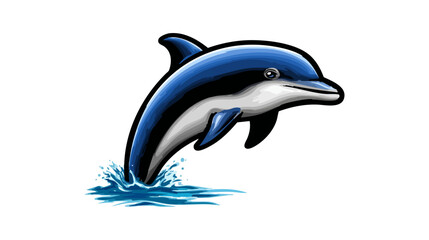 Obraz premium dolphin vector flat minimalistic isolated vector style illustration