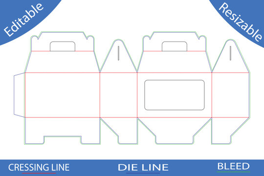 Packaging box template design with cutting lines vector