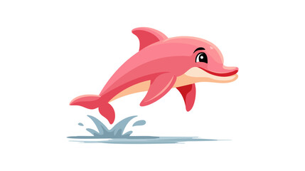 Fototapeta premium dolphin vector flat minimalistic isolated vector style illustration