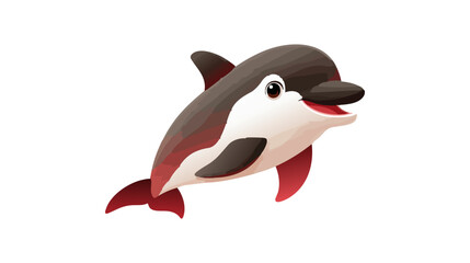 Fototapeta premium dolphin vector flat minimalistic isolated vector style illustration