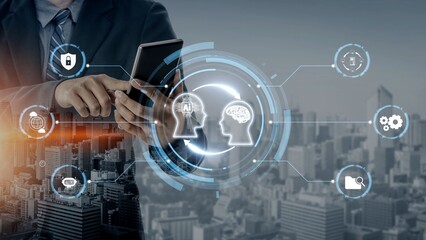 AI Assistant Brain Processor with LLM Technology, Big Data, Machine Learning, Generative AI for Business Support, Future Agentic AI Technology and Artificial Intelligence Prompt Engineering. Muxer