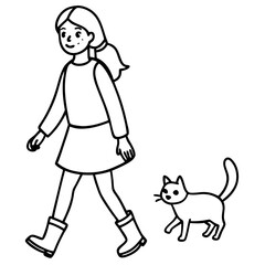 Girl with cat