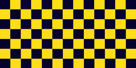 Black and yellow checkered pattern, Checkerboard seamless pattern