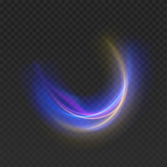 Neon speed lines on transparent background, Luminous bright background. Magic shining neon