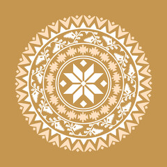 jamdani pattern mandala, mandala design vector, Geometric Mandala Ornament with Floral Motifs