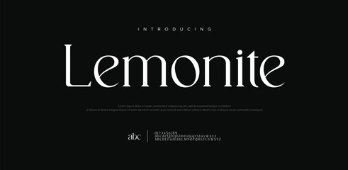 Lemonite Elegant alphabet letters font logo. Typography luxury classic lettering serif italic fonts decorative wedding vintage retro logos. vector illustration
