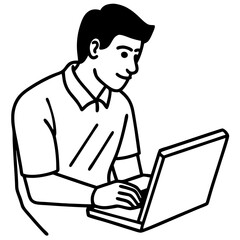 Businessman working on laptop, man with laptop, man with laptop