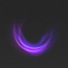 Neon speed lines on transparent background, Luminous bright background. Magic shining neon