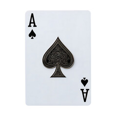 3d ace of spades playing card isolated on transparent background