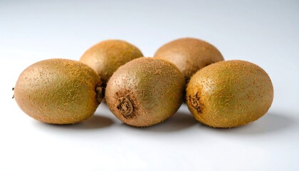 Fototapeta premium Fresh kiwi fruit cluster on white background