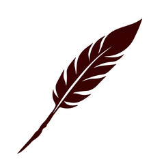 Obraz premium icon for antique lovers, Antique feather icon, vintage style, brown color, represents writing on transparent background