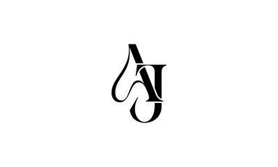 AJ initial letters, monogram logo