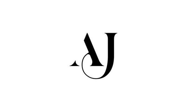 AJ initial letters, monogram logo