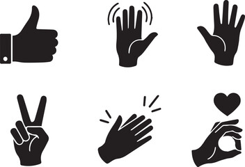 Happy Hands Vector Set | Joyful Gesture and Positive Expression Icons