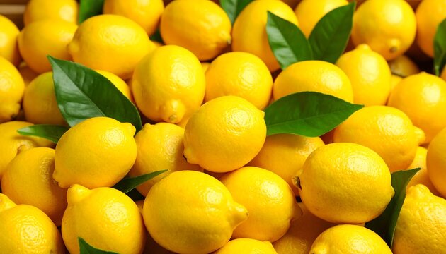 Fresh lemons in a wooden crate