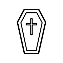 Obraz premium line icon coffin vector on white background Vector line icon on white background