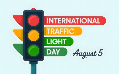 International traffic light day celebration with signals and date