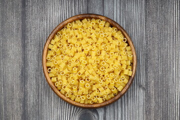Italian Food background on wooden table. Top view.