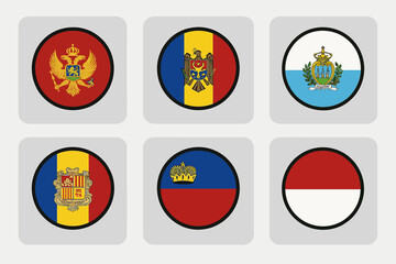 Obraz premium A Comprehensive Collection of European Microstate National Flags Representing Distinct Sovereign Nations and Their Rich Heritages