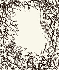 Branches of Blackthorn. Vector drawing