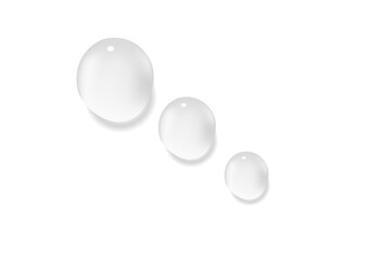 Drops of moisturizing gel or serum on a white background cosmetic product for skin care