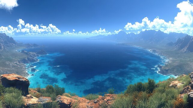 Coastal Mountain Vista: Ocean View