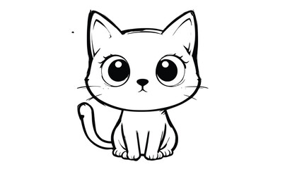 Obraz premium Standing Baby Cat Cartoon Vector Illustration