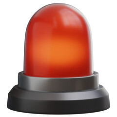 3d rendering of red emergency siren icon