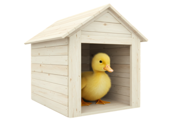A Tiny Ducklings Cozy Haven Finding Safety and Comfort in a Miniature House