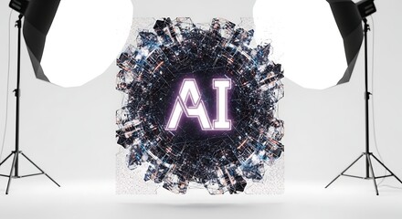 A stunning illustration featuring the abbreviation AI with an intricate circular design. 