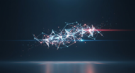 Abstract Technological Nexus: An intricate network of interconnected nodes and lines, rendered in a sleek, futuristic aesthetic, radiates an ethereal glow.
