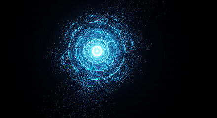 Electrifying Energy Sphere: Captivating illustration of a brilliant energy sphere pulsing with vibrant light against a dark backdrop.