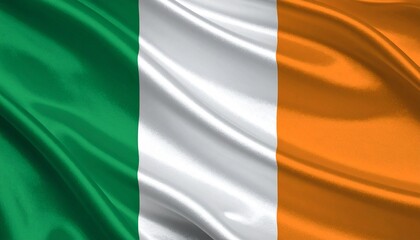 Ireland flag with vertical green, white, and orange stripes, representing peace and unity between different traditions