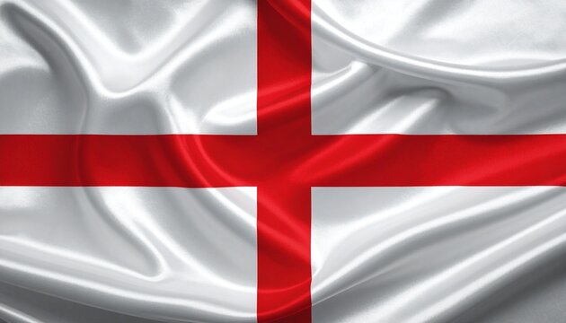 England flag with red St. George’s cross on white background - Powered by Adobe