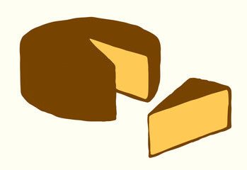 A slice of Dutch cheese. Vector drawing
