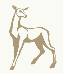 Beautiful female deer. Vector drawing