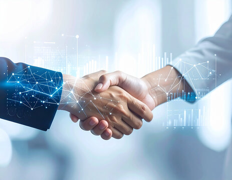 handshake between two businessmen - Powered by Adobe