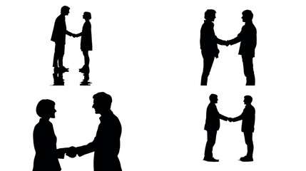 Silhouette handshake business deal agreement partnership collaboration cooperation success greeting