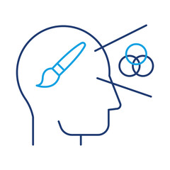 Creativity Icon – Representing Artistic and Original Thought on Transparent Background. 