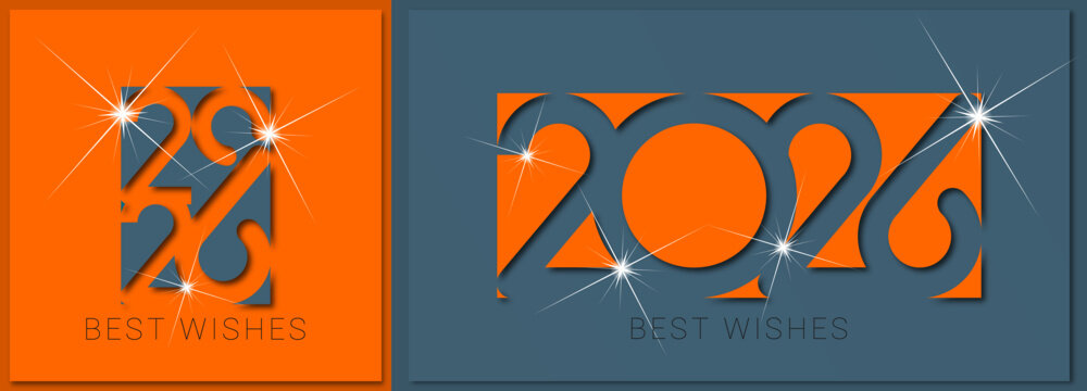 Happy new year - best wishes 2026 with colorful number. Perfect vector for poster banner greeting and new year 2026 celebration.