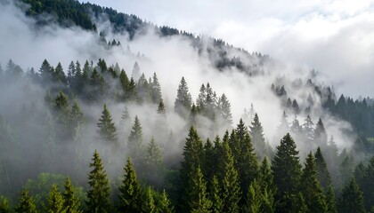 Misty mountain forest