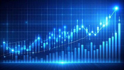 Stock market investment trading graph growth.Investment finance chart,stock market business and exchange financial growth graph.