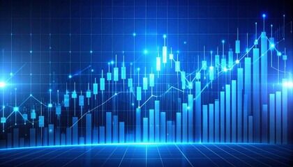 Stock market investment trading graph growth.Investment finance chart,stock market business and exchange financial growth graph.